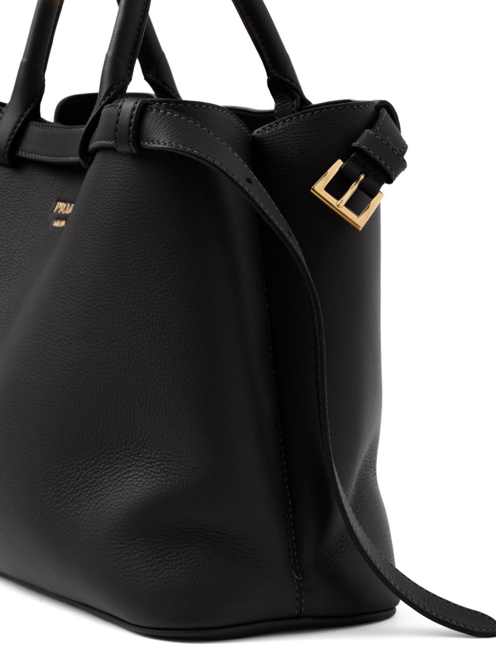 Logo-Plaque Leather Tote Bag