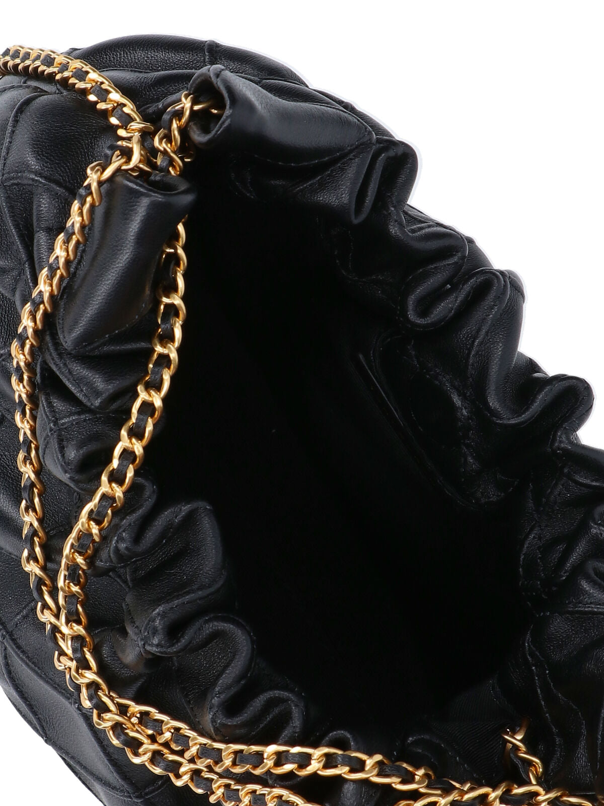 Black Fleming Quilted Lambskin Mini Bag