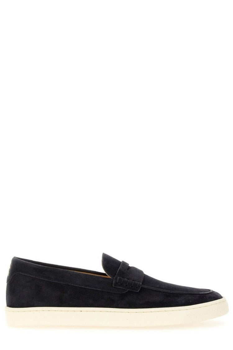 Suede Loafers with Contrasting Rubber Sole