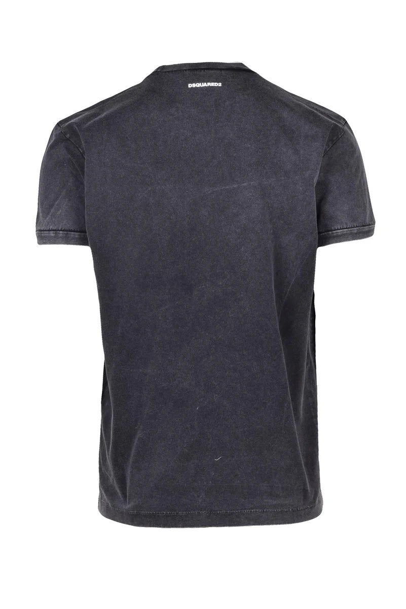 Washed Black Graphic Print T-Shirt
