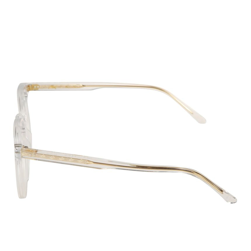 Jane-53 Transparent Frame Eyeglasses with Golden Tint Temples