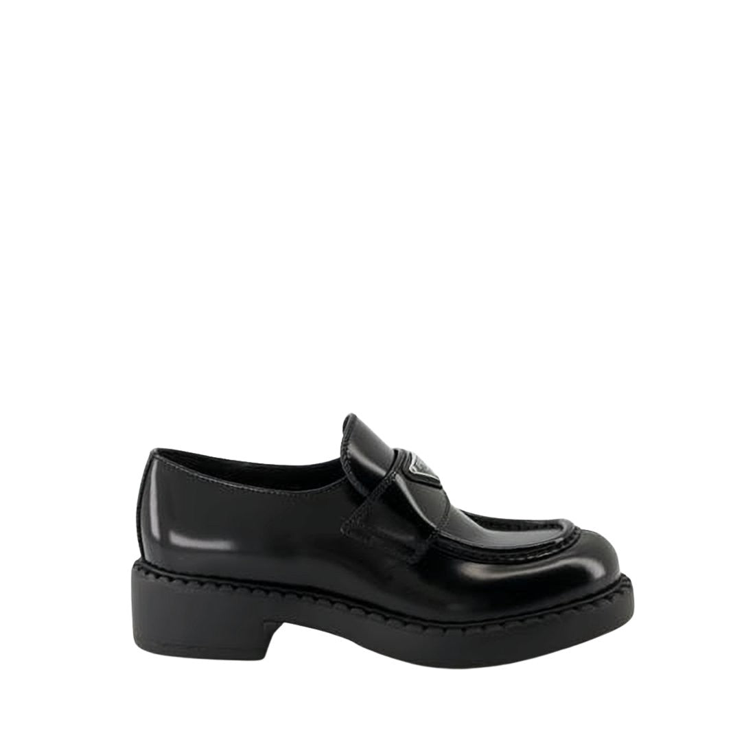 Polished Lambskin Mule with Chunky Rubber Sole
