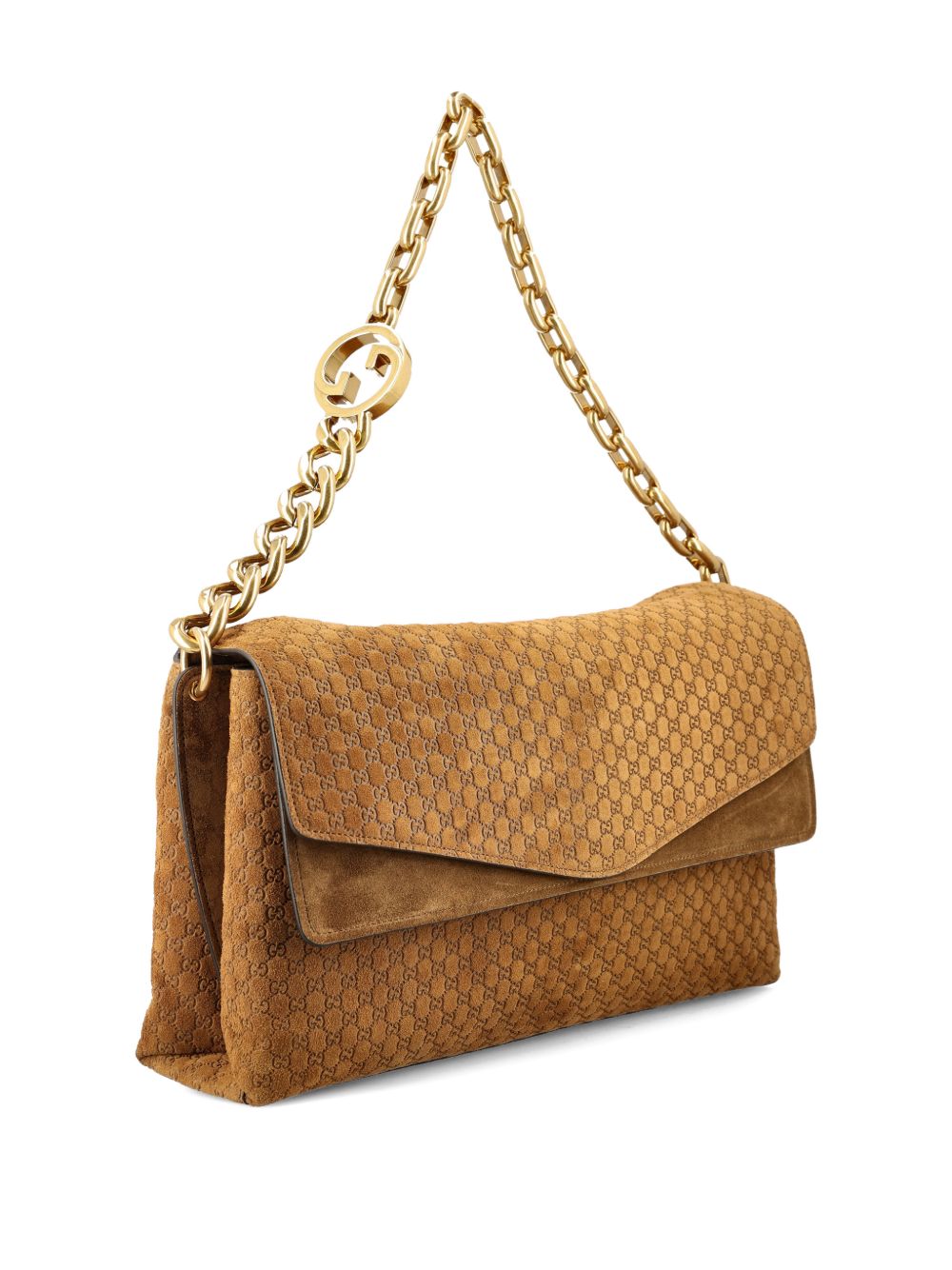 Rectangular Shoulder Bag With Textured Calfskin
