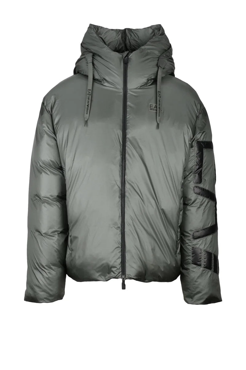 Down Jacket with Zip - Green