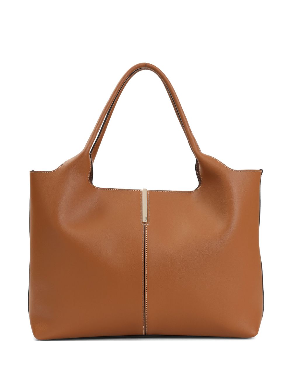 Spacious Cognac Brown Leather Handbag