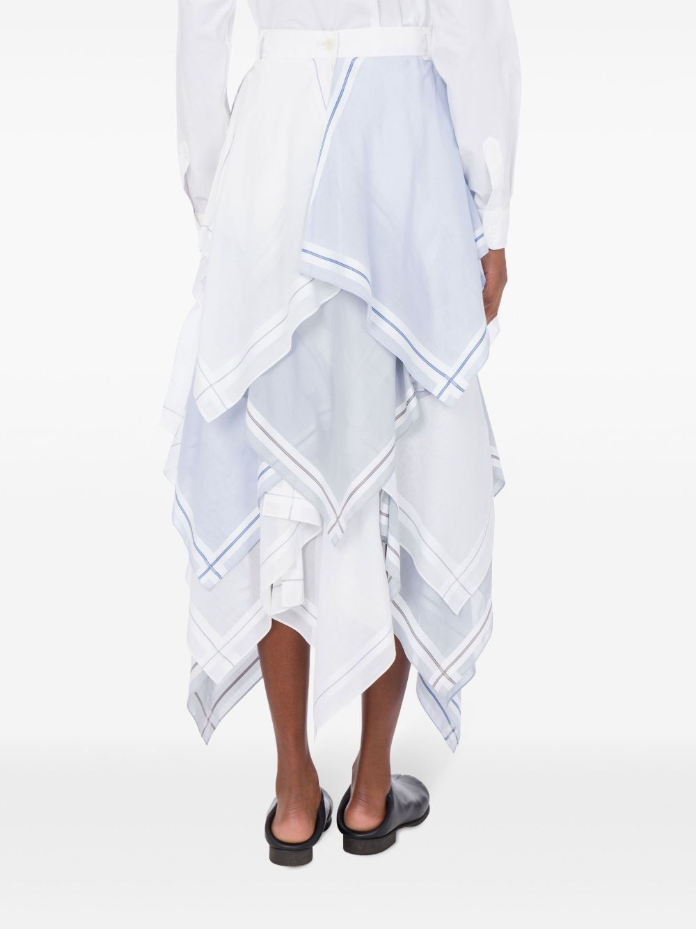 Layered White Midi Skirt