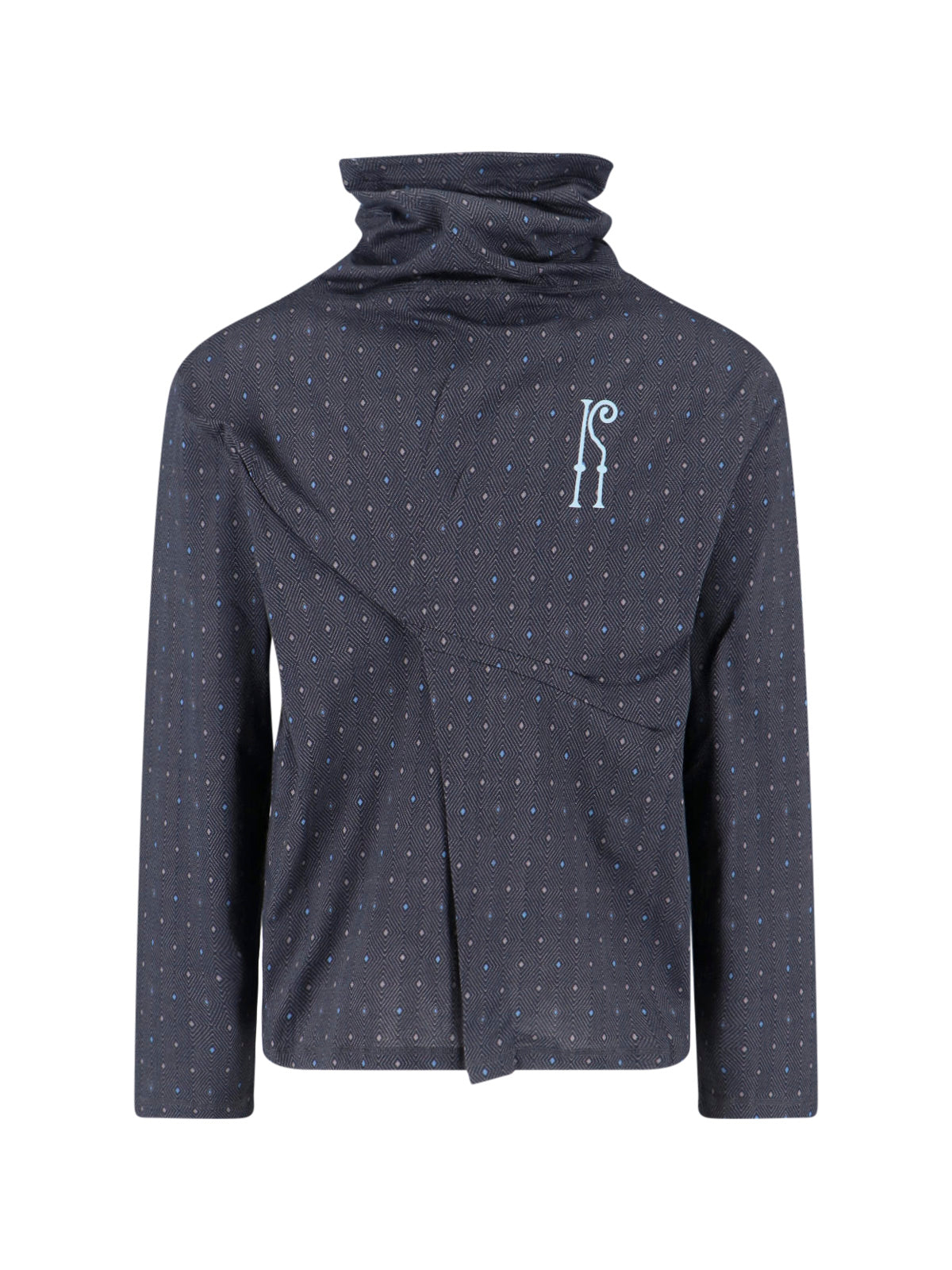 Black Ohne High Turtleneck Geometric Sweater
