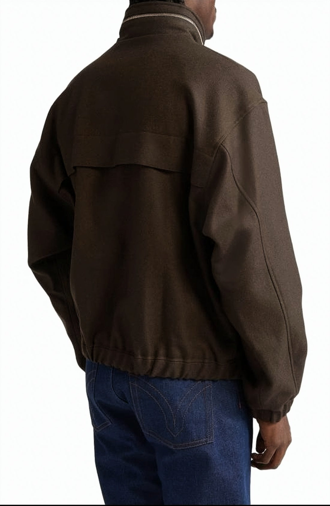 Structured Wool Jacket With Classic Collar And Functional Pockets