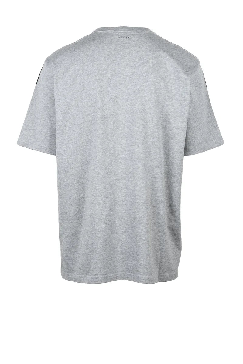Distressed Skull Graphic Black and Grey T-Shirt