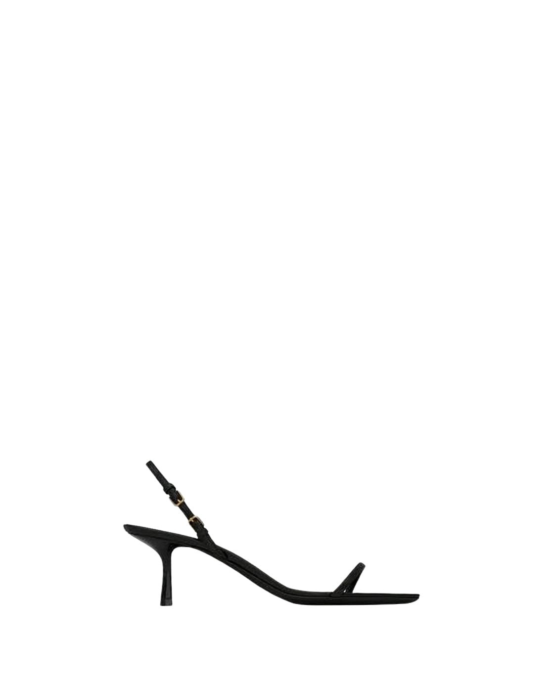 Minimalist Black High-Heeled Sandals
