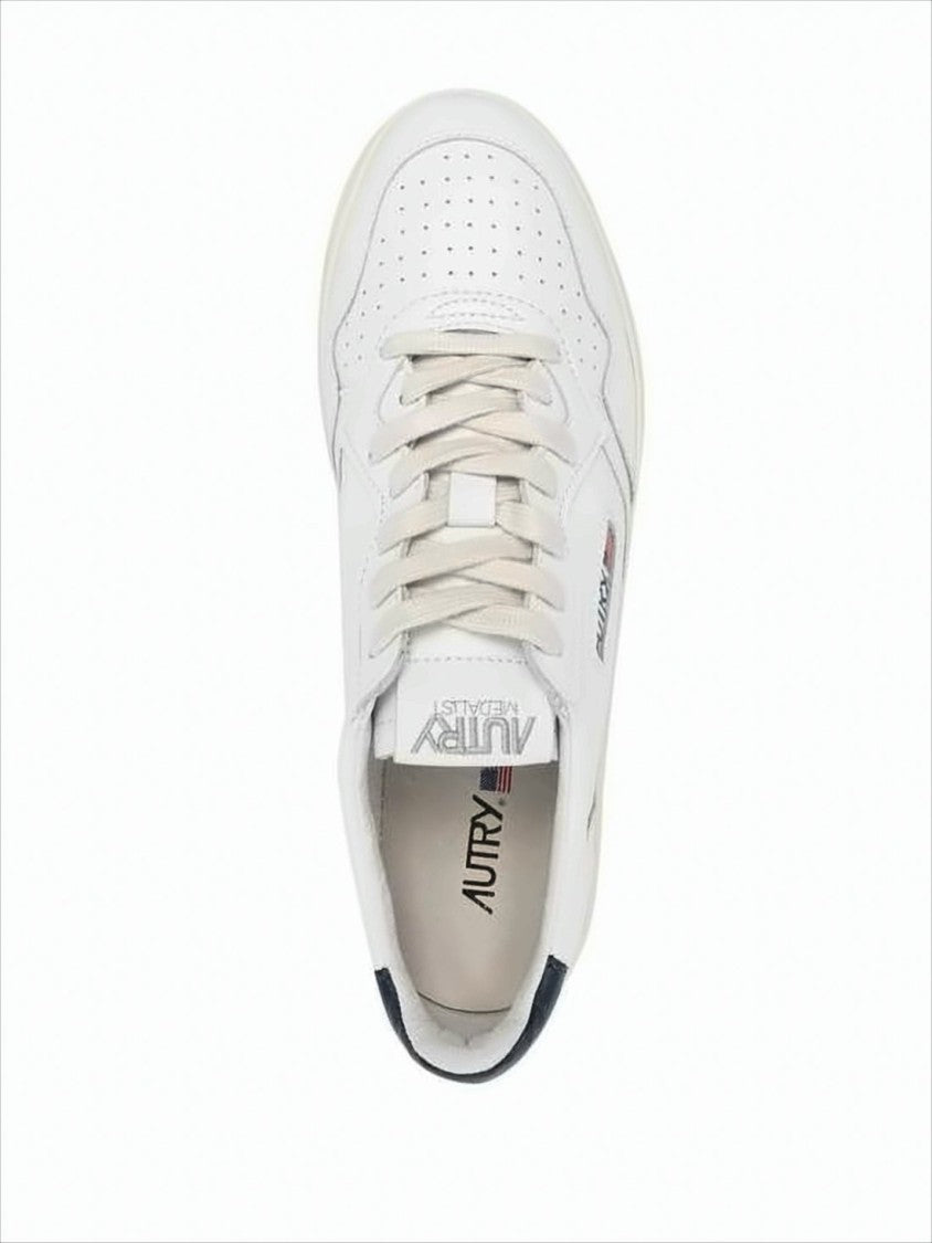 Minimalist Low-Top Sneakers with Perforated Detailing