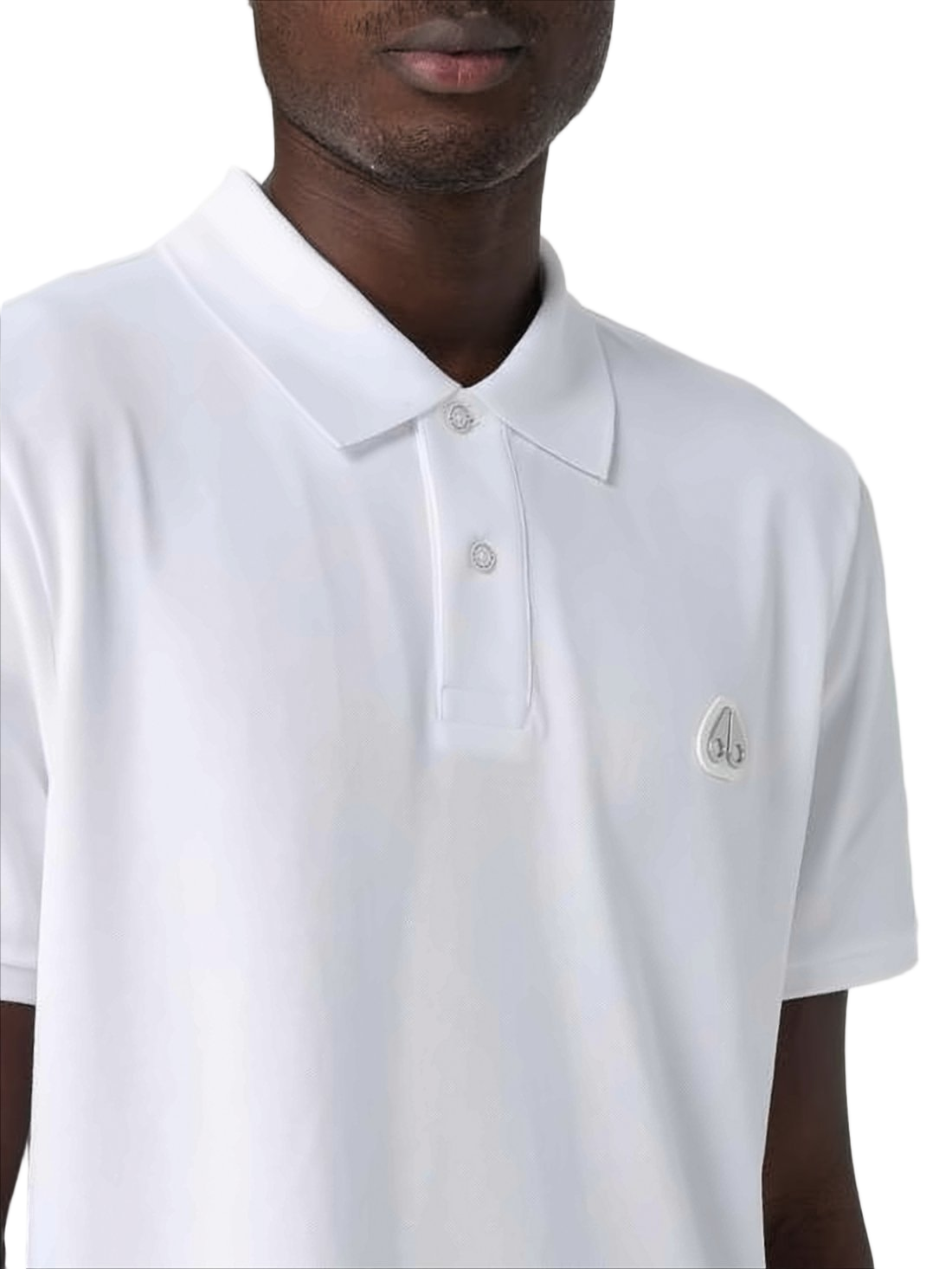 White Cotton Polo Shirt with Traditional Collar