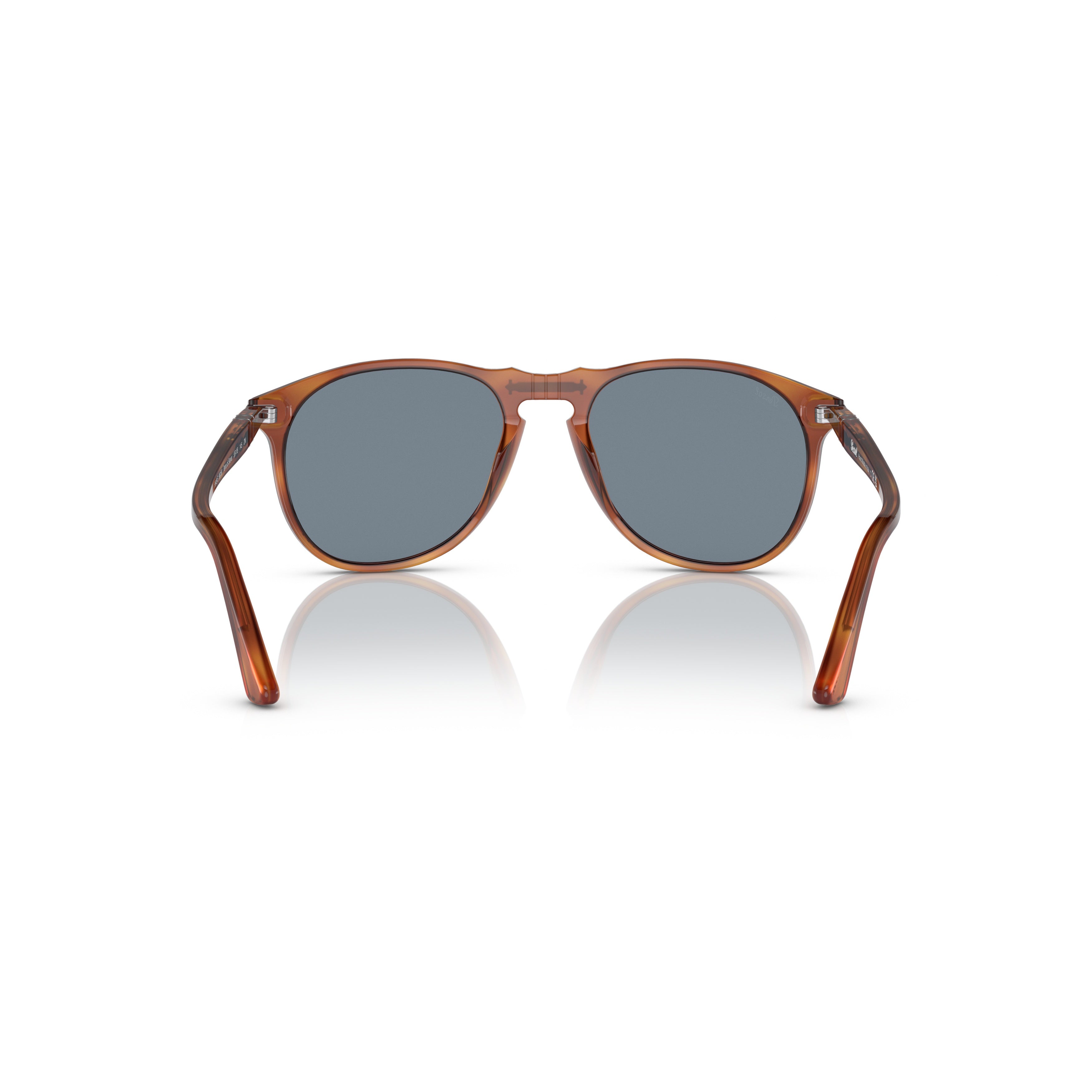 0po9649s Translucent Brown Acetate Sunglasses with Round Frame