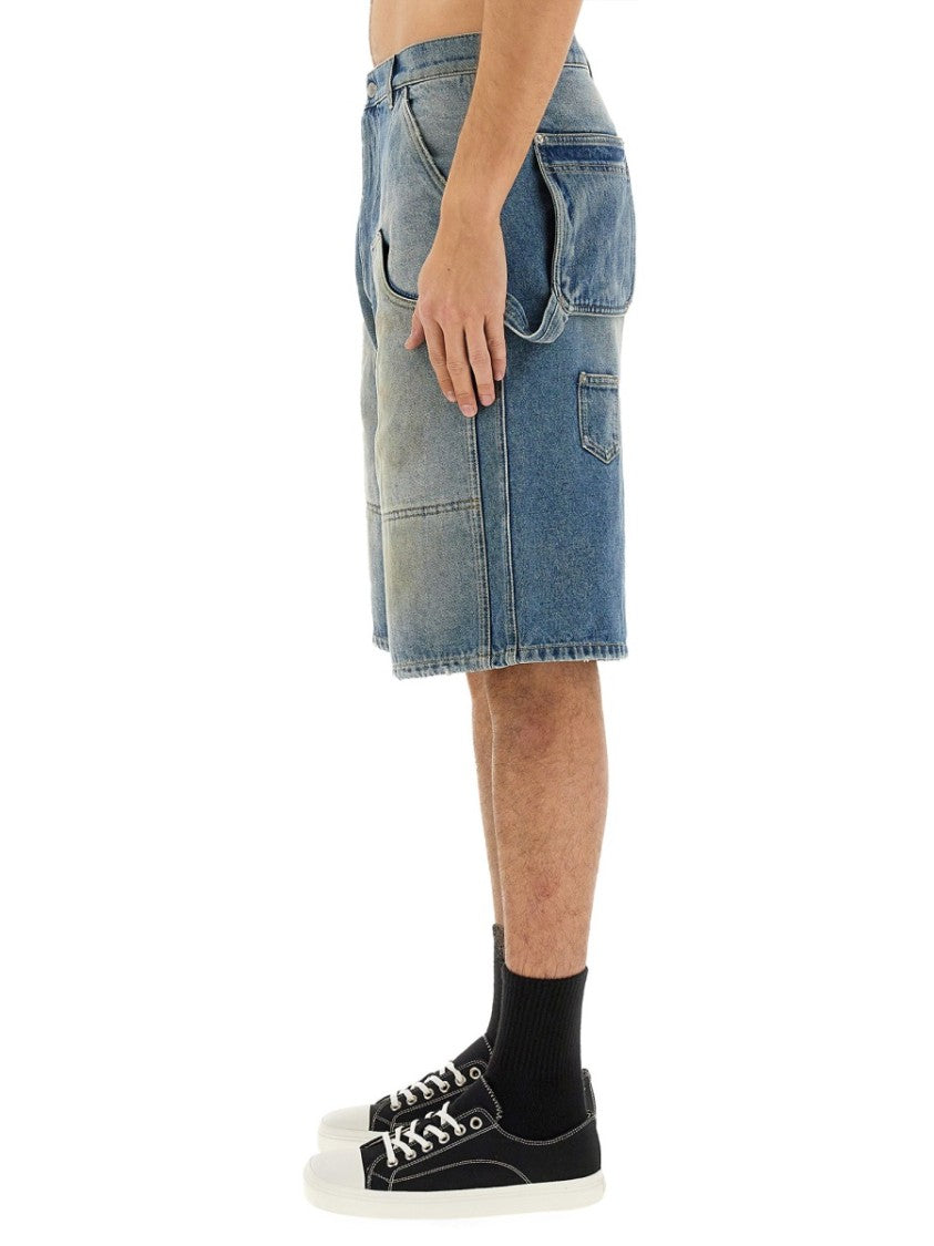 Denim Shorts With Faded Wash