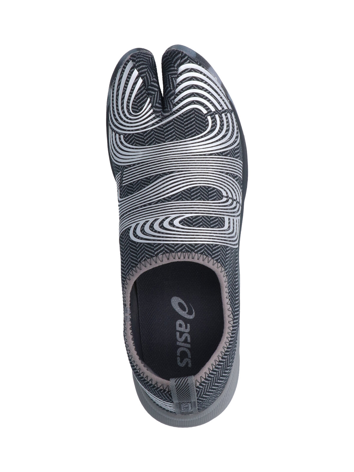 Grey Textured Herringbone Split-Toe Sneakers
