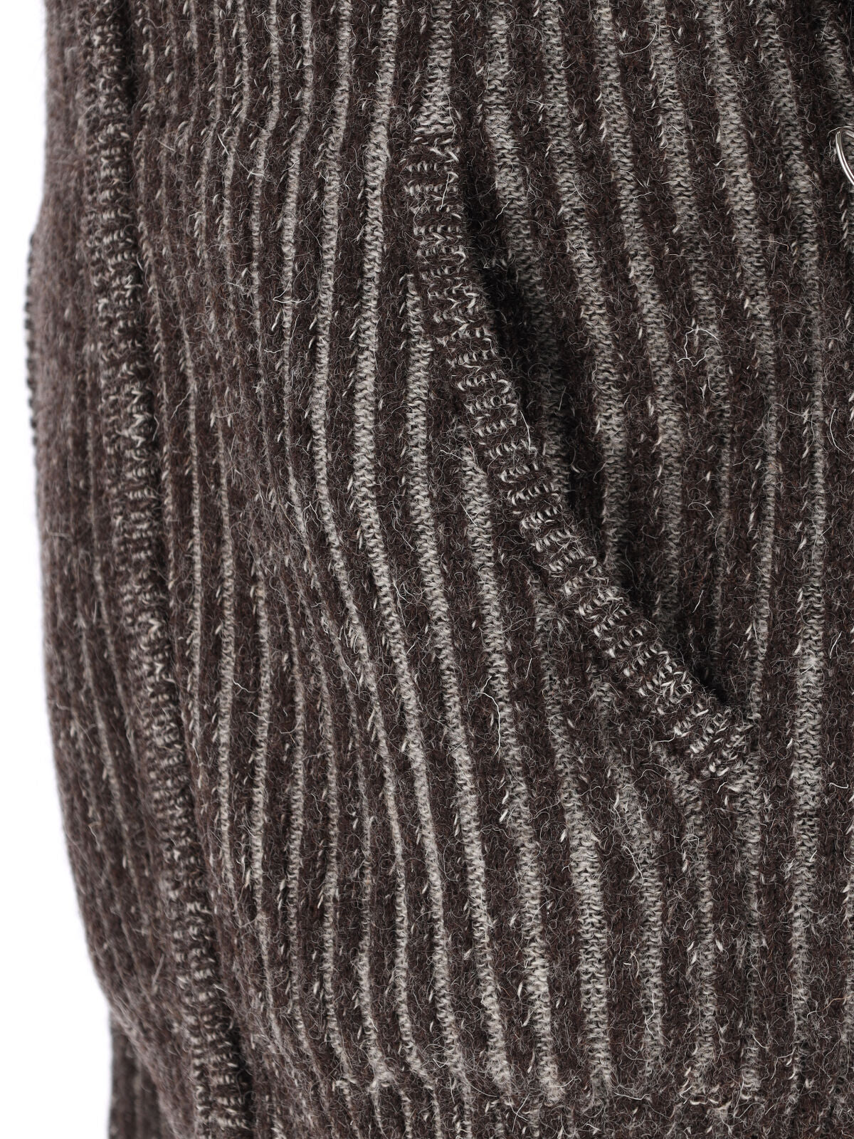 Grey Cropped Textured Ribbed Sweater