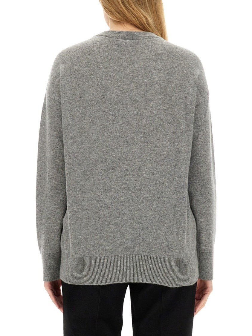 Cashmere Sweater With Unique Kilt Pin Detail