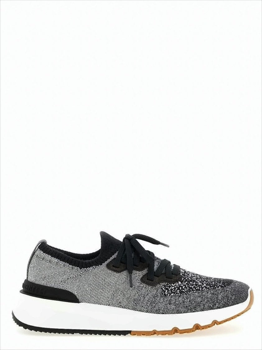 Gradient Knitted Sneakers with Rubber Outsole