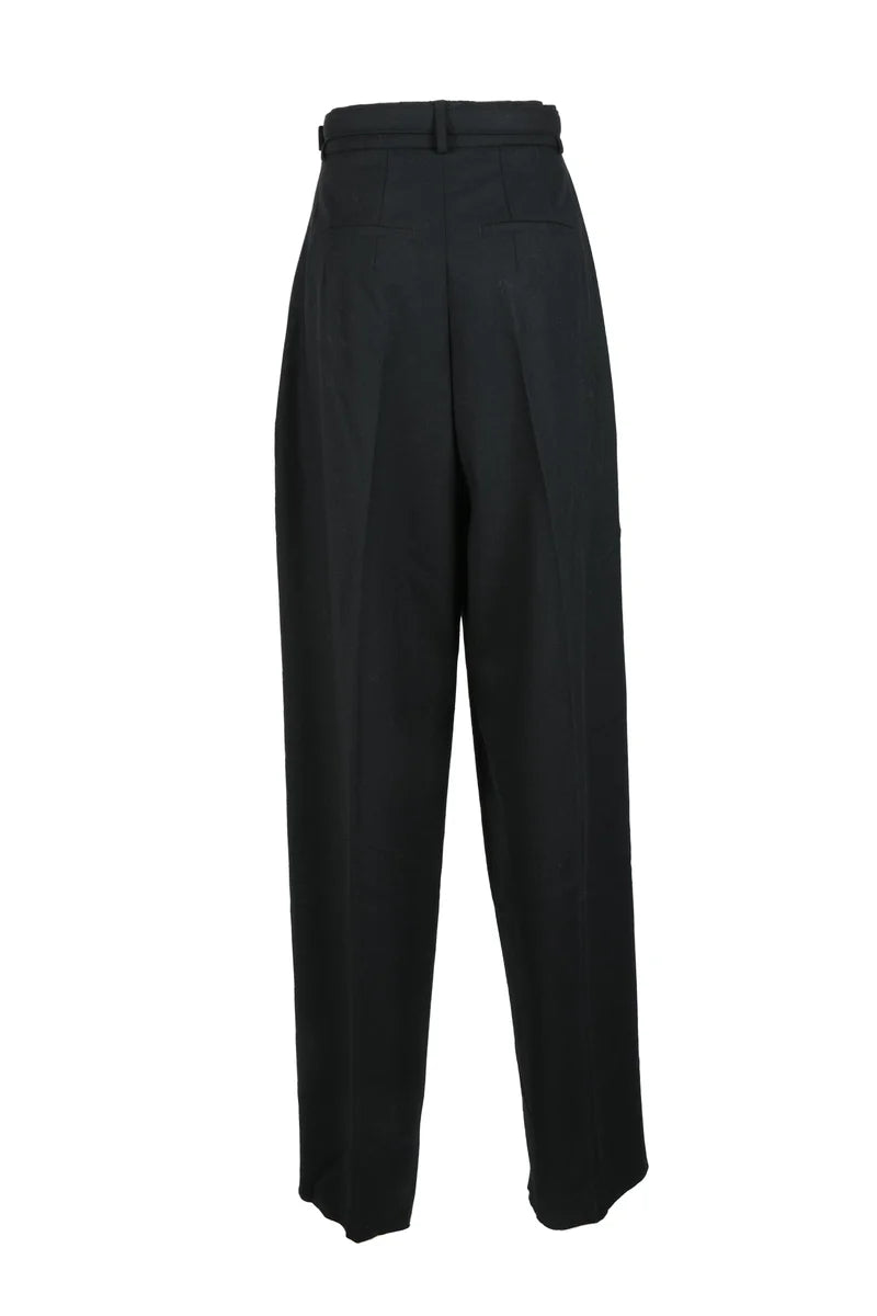 High-Waisted Trousers with Belt Detail