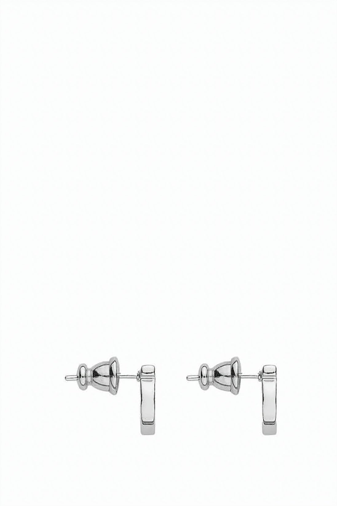 Circular Motif Silver Earrings with Polished Finish