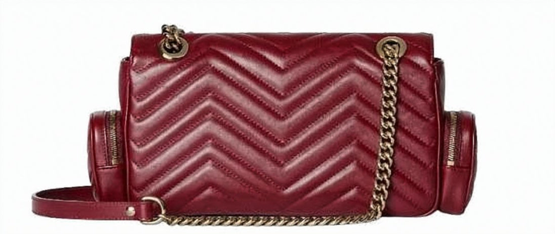 Quilted Burgundy Leather Tote Bag
