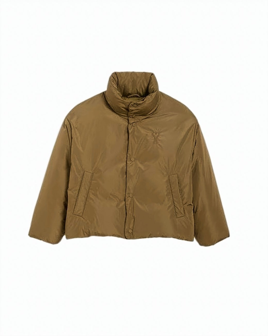 Cropped Puffer Jacket with High Collar