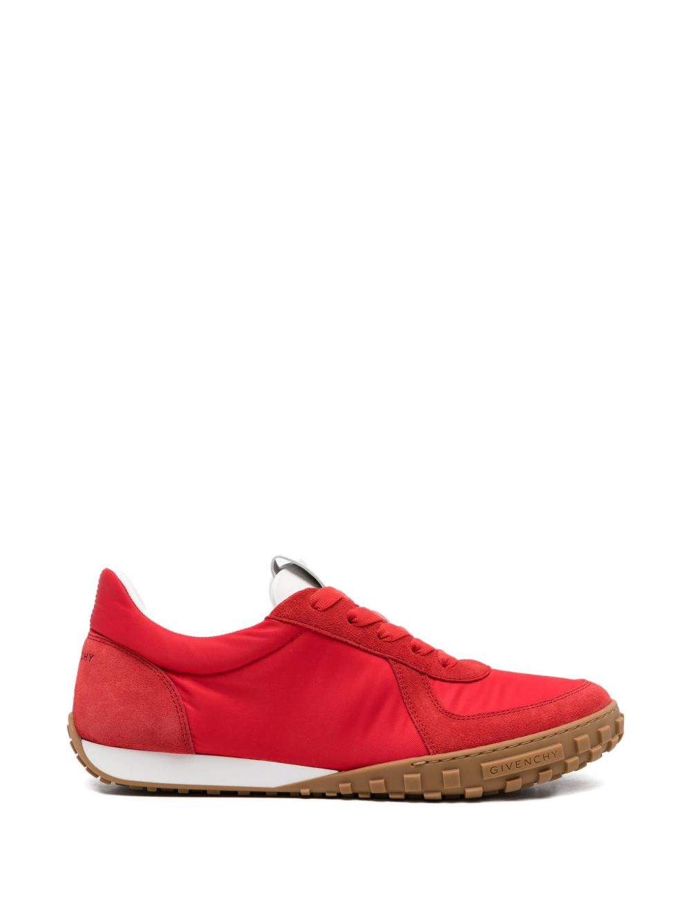 Red Suede Panelled Sneakers