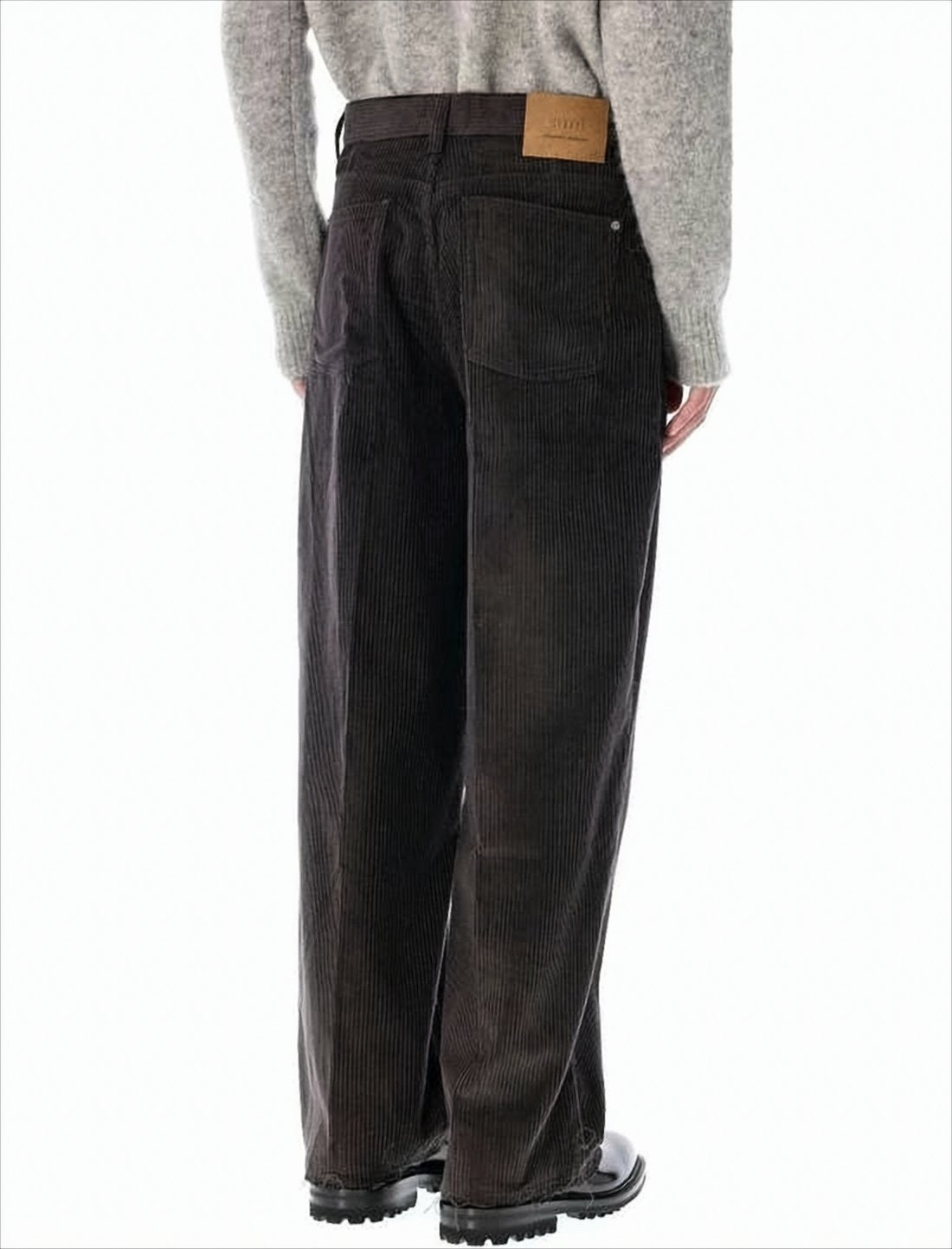Corduroy Straight Pants with Classic Five-Pocket Design