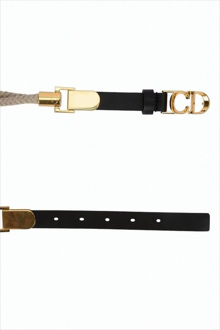 Braided Linen and Calf Leather Belt