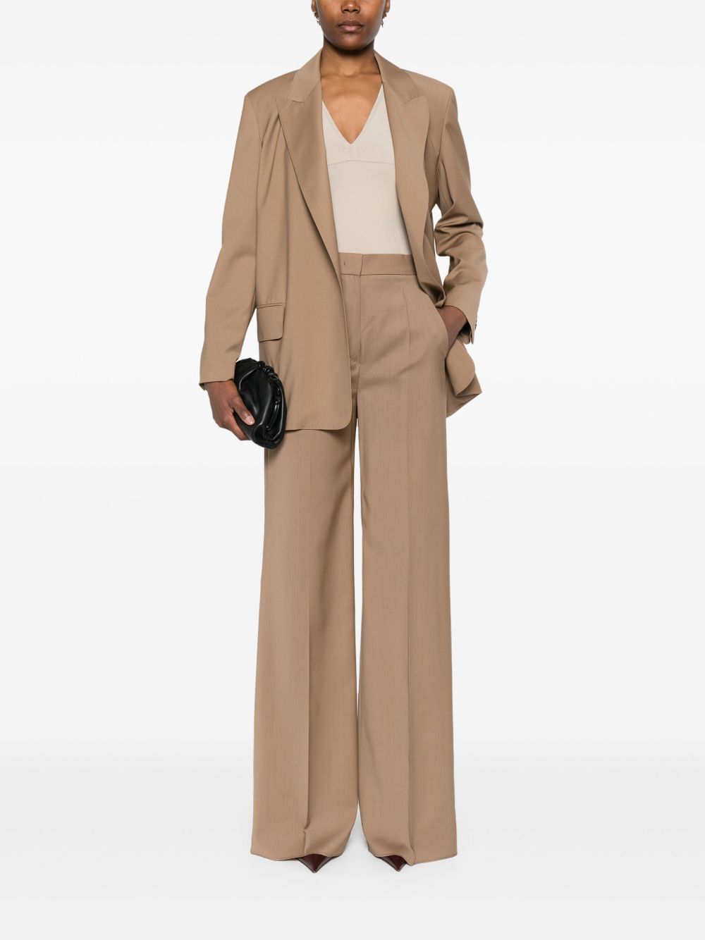 Belted Woollen Cloth Blazer