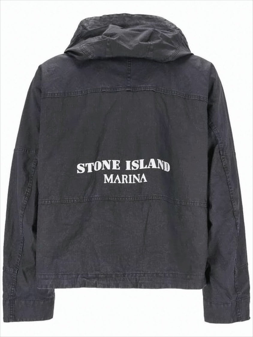 Cropped Linen Jacket with Front Zipper