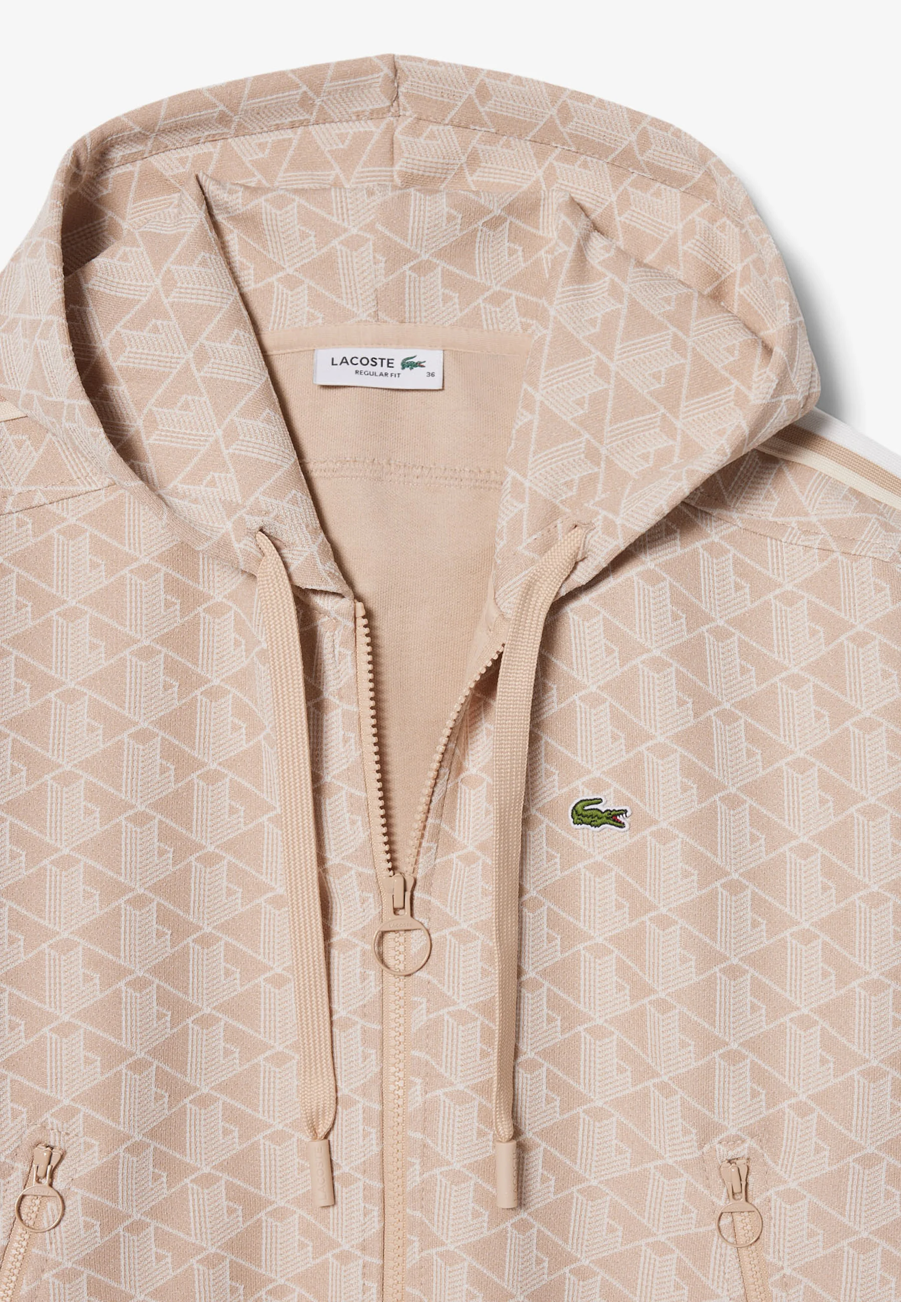 Beige Monogram Jacquard Hoodie