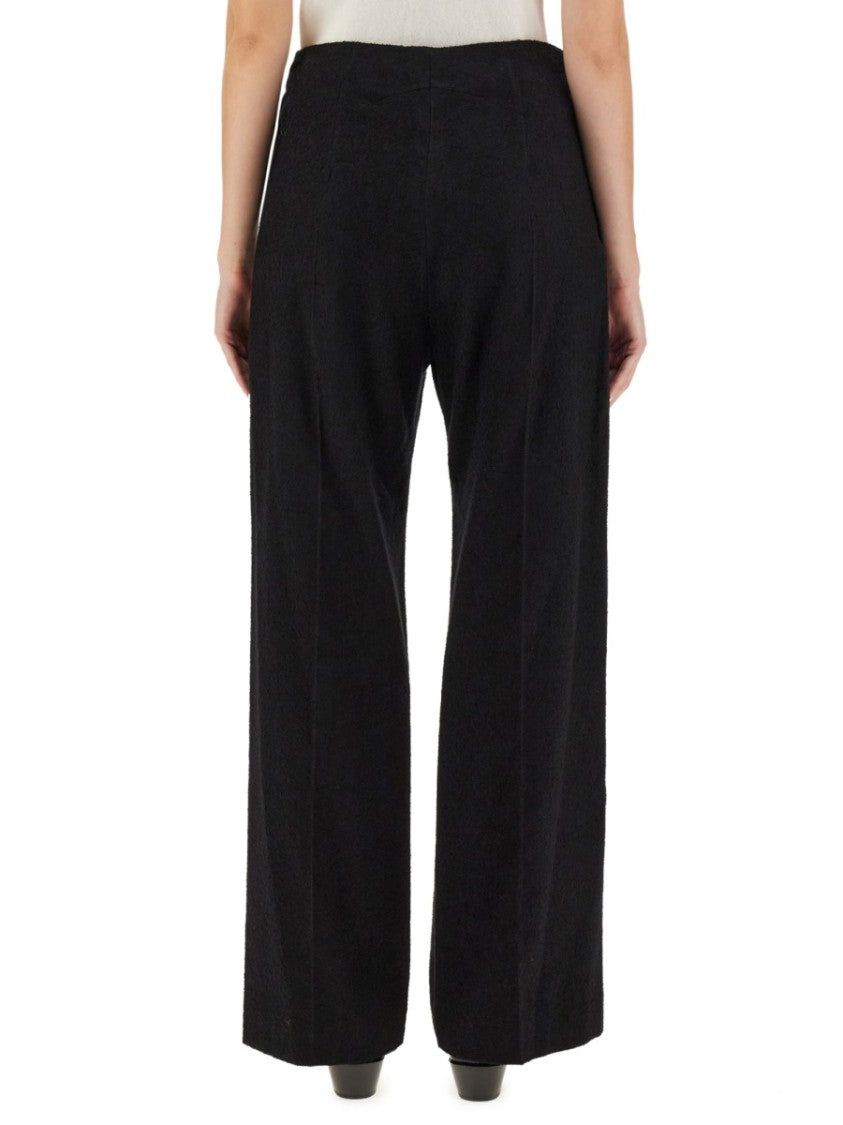 Wide-Leg Black Pants With High Waist