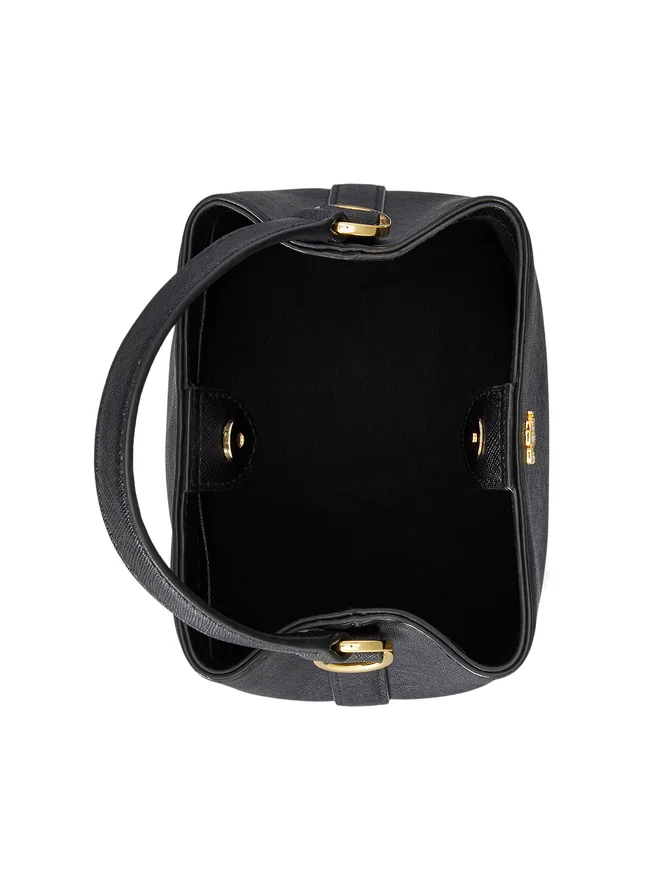 Compact Black Bucket Bag