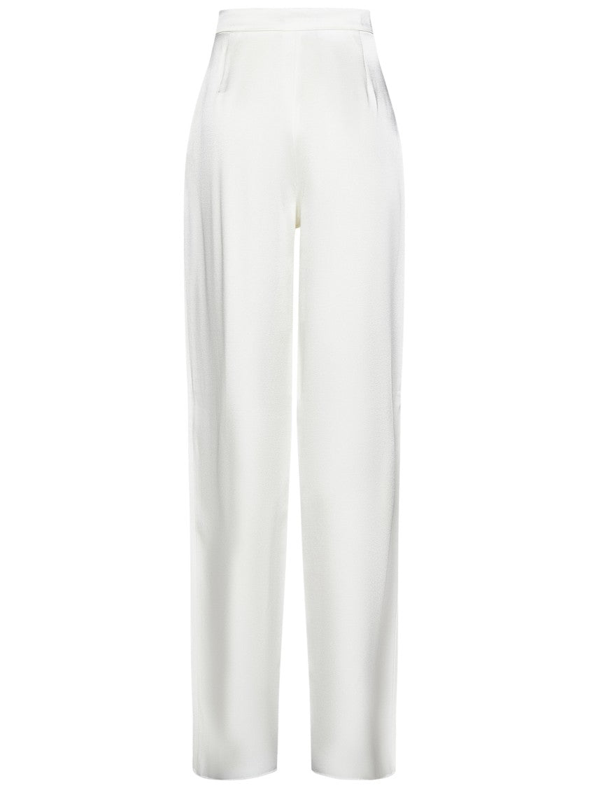 Sleek White Trousers With Tailored High Waist