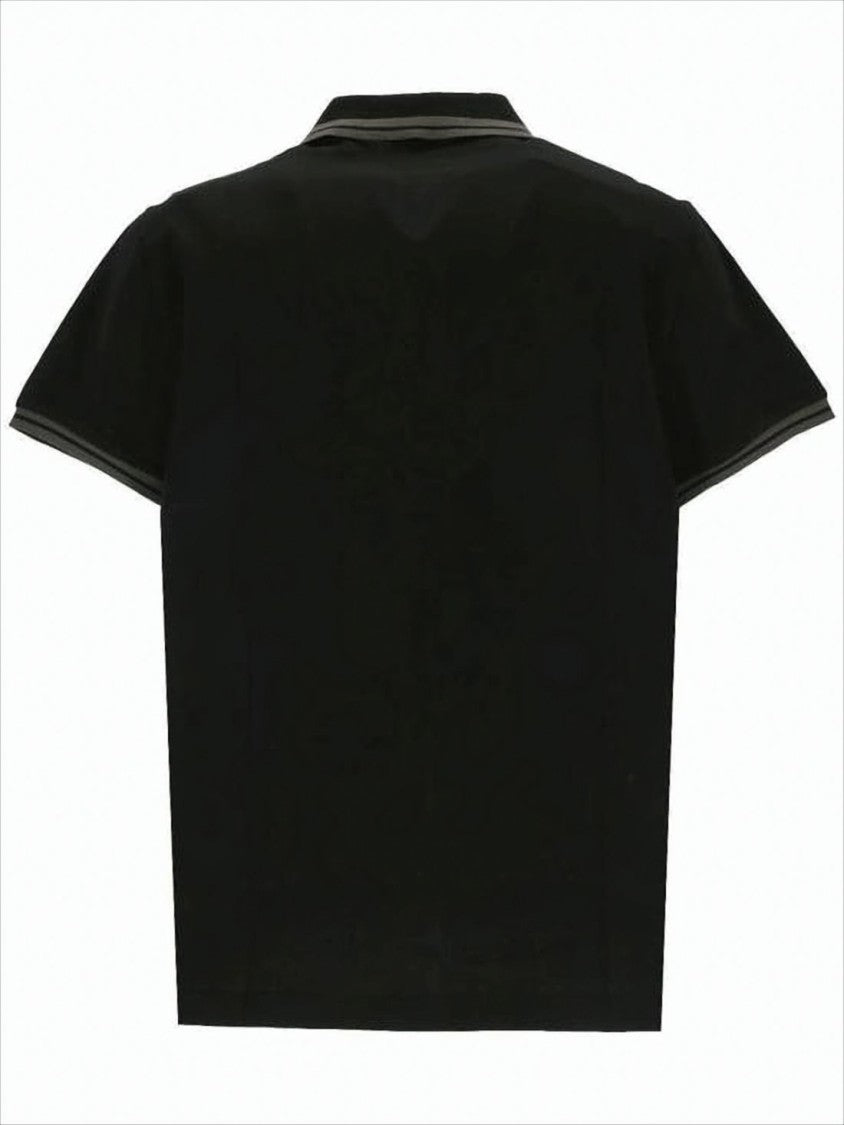 Short-Sleeve Polo Shirt with Contrasting Stripes