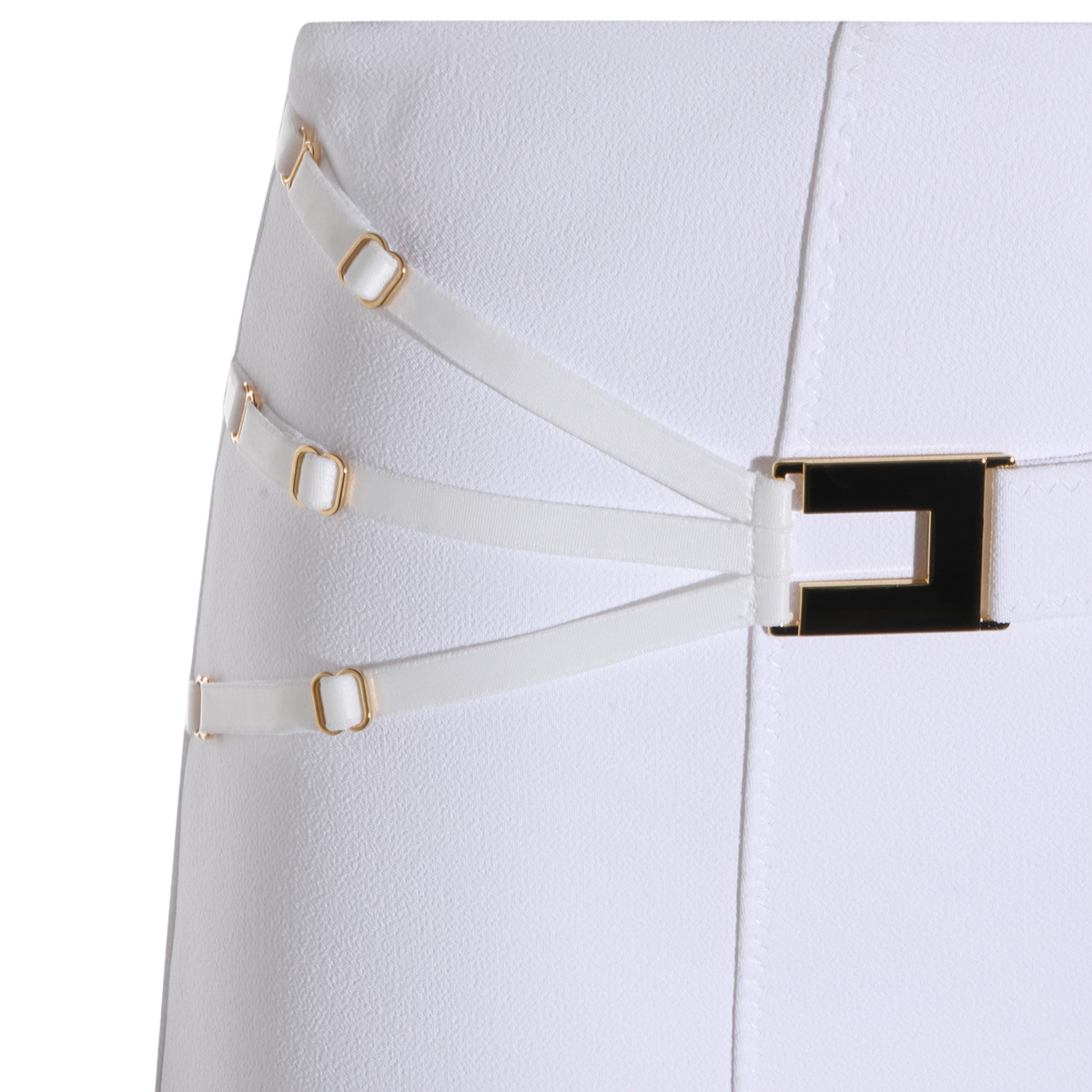 Ivory Mini Skirt with High Waist