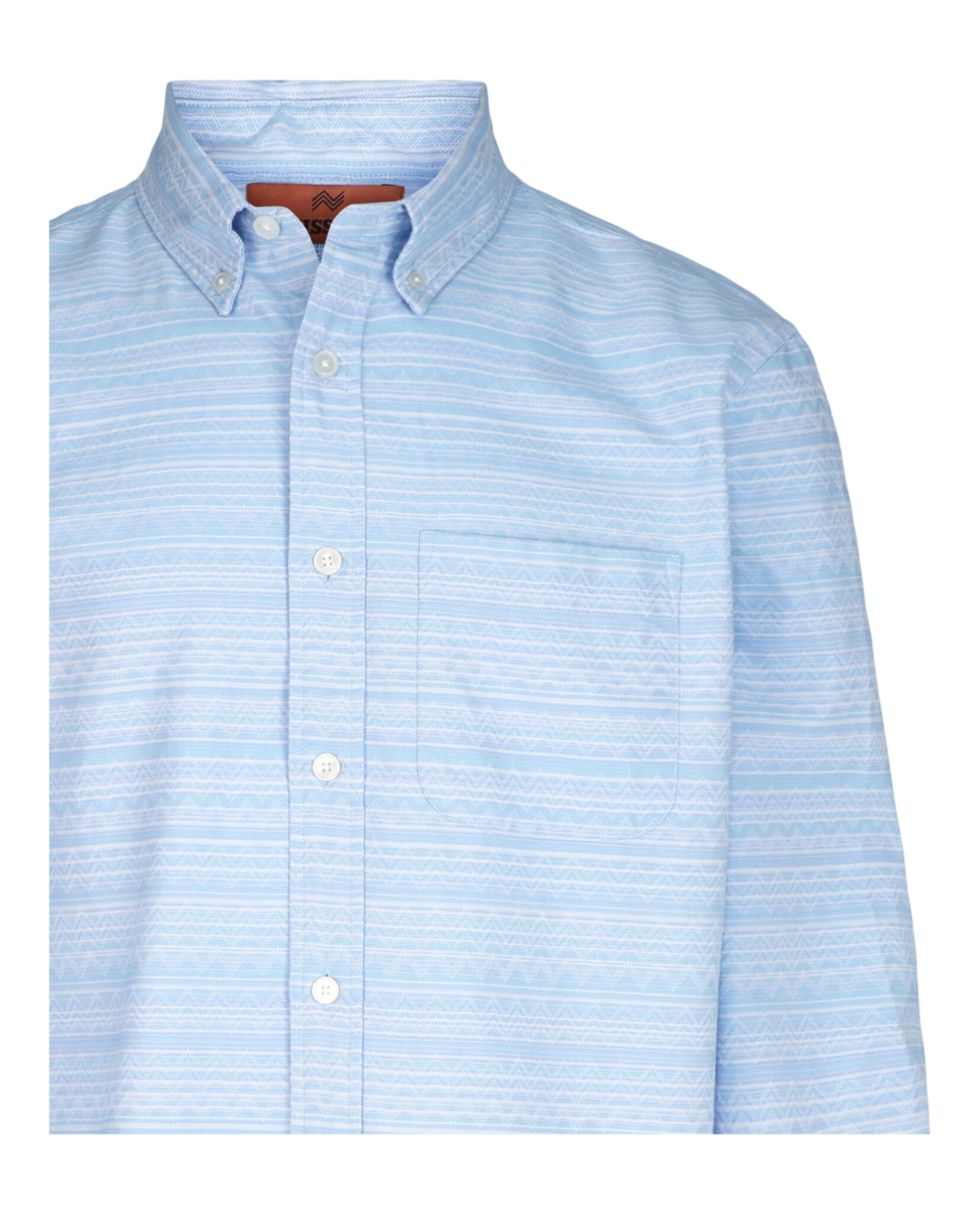 Chevron-Pattern Long-Sleeve Button-Down Shirt