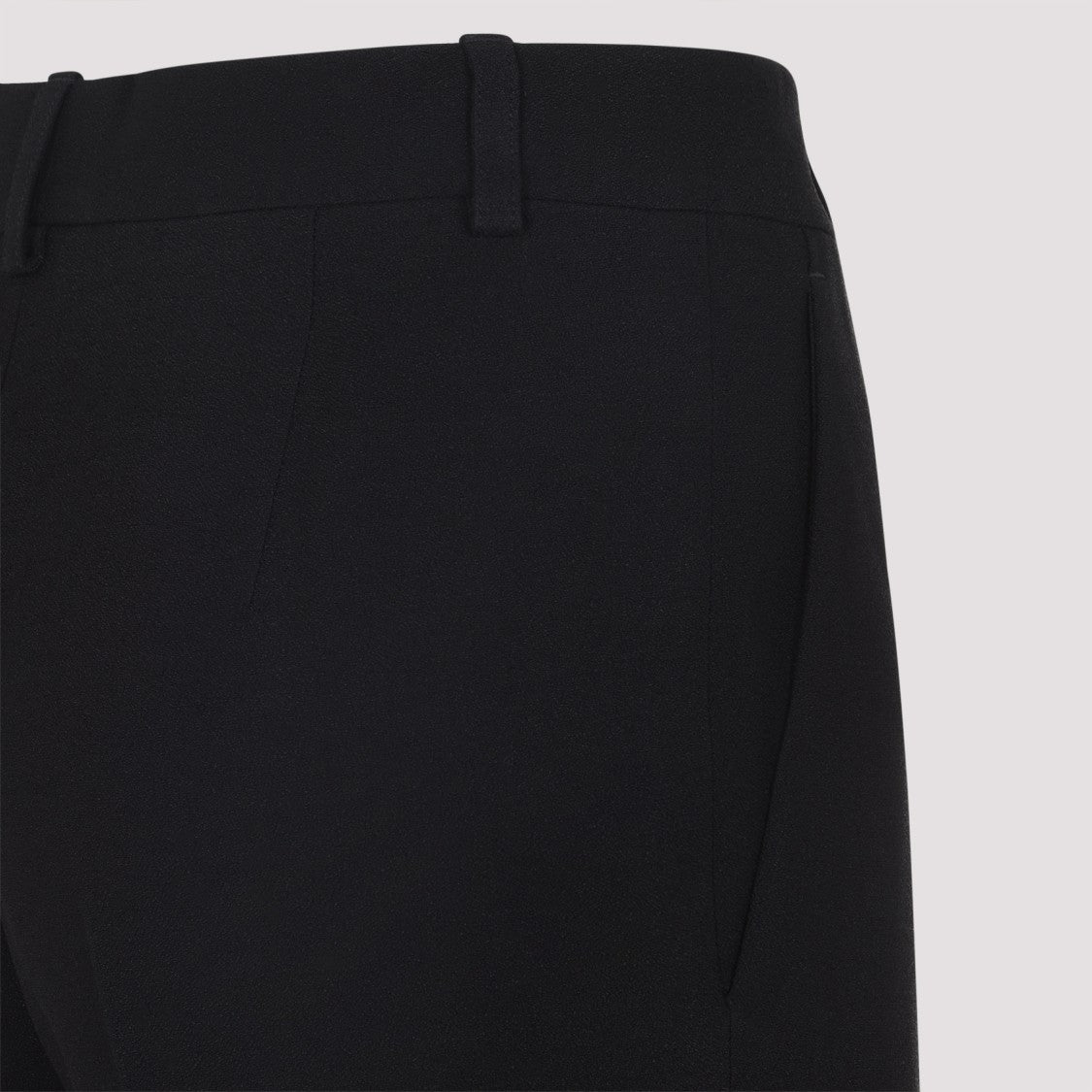 Fitted Black Trousers With Flared Hem