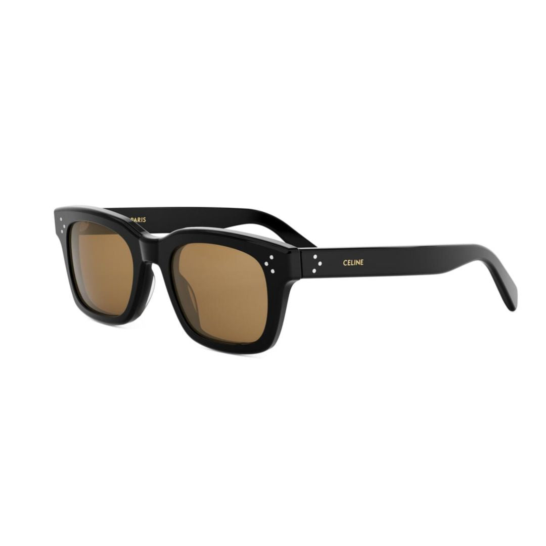 Cl40232i Glossy Black Rectangular Sunglasses