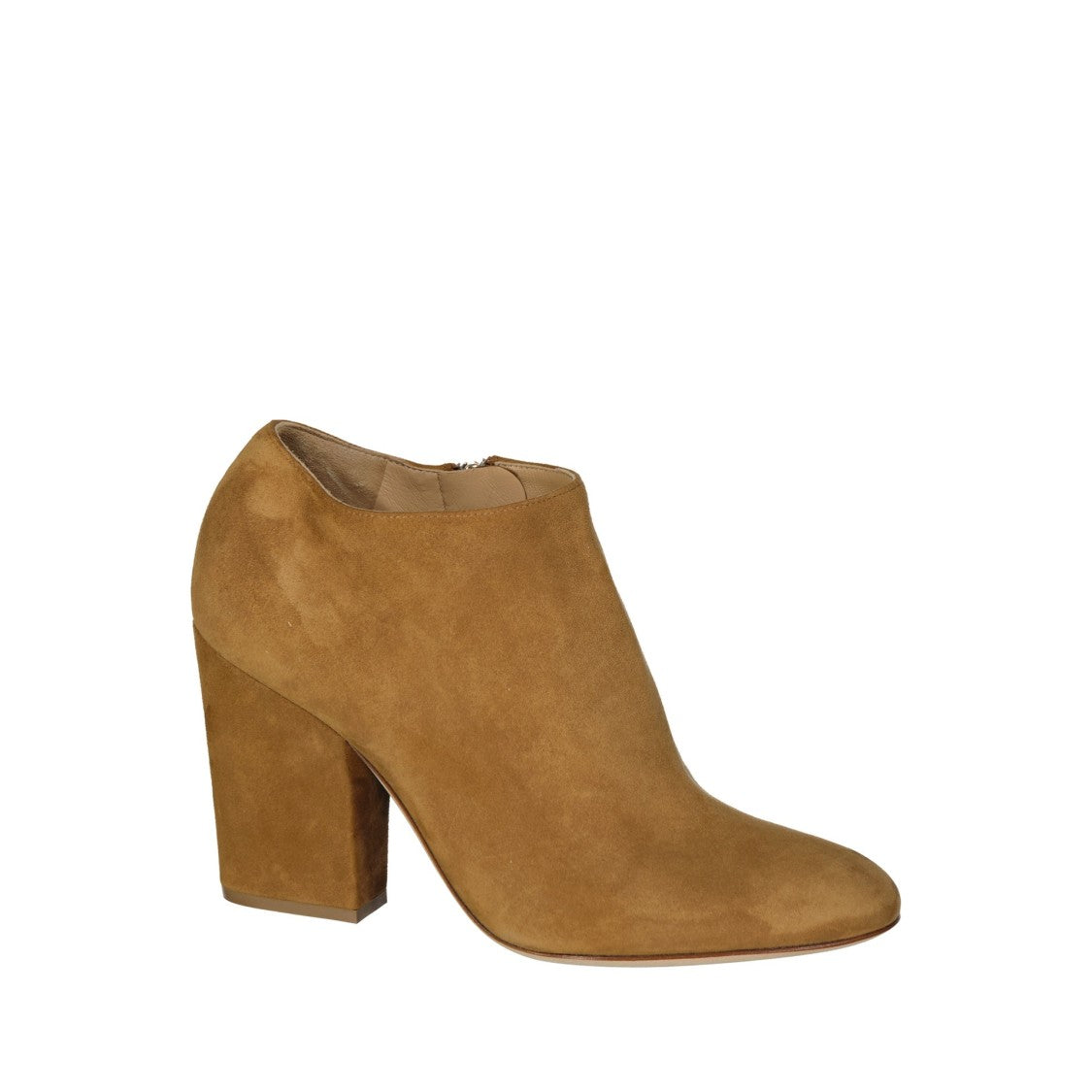 Brown Leather Boots With Modern Side Zip