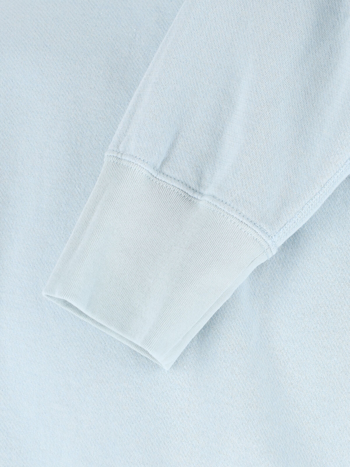 Light Blue Cotton Blend Ribbed Sweater