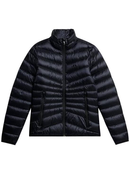 Fitted Black Quilted Down Jacket With High Collar