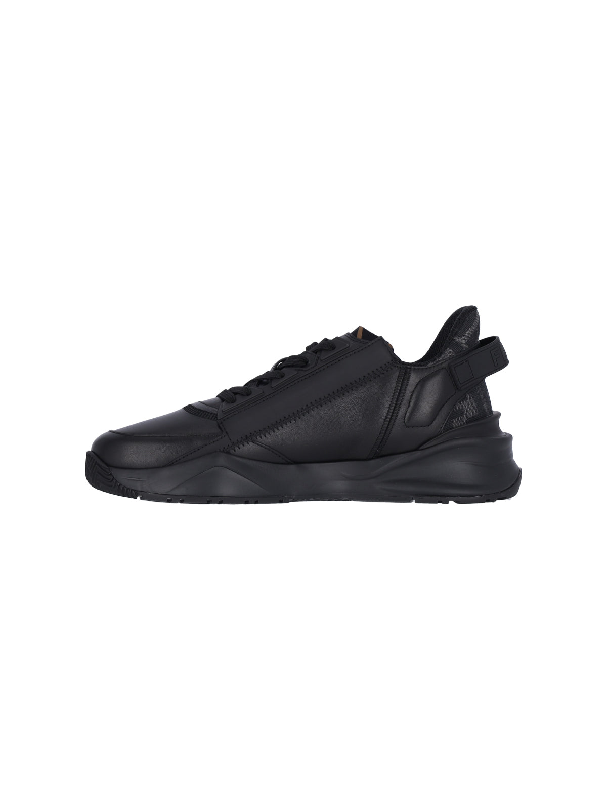 Black Flow FF Logo Leather Sneakers