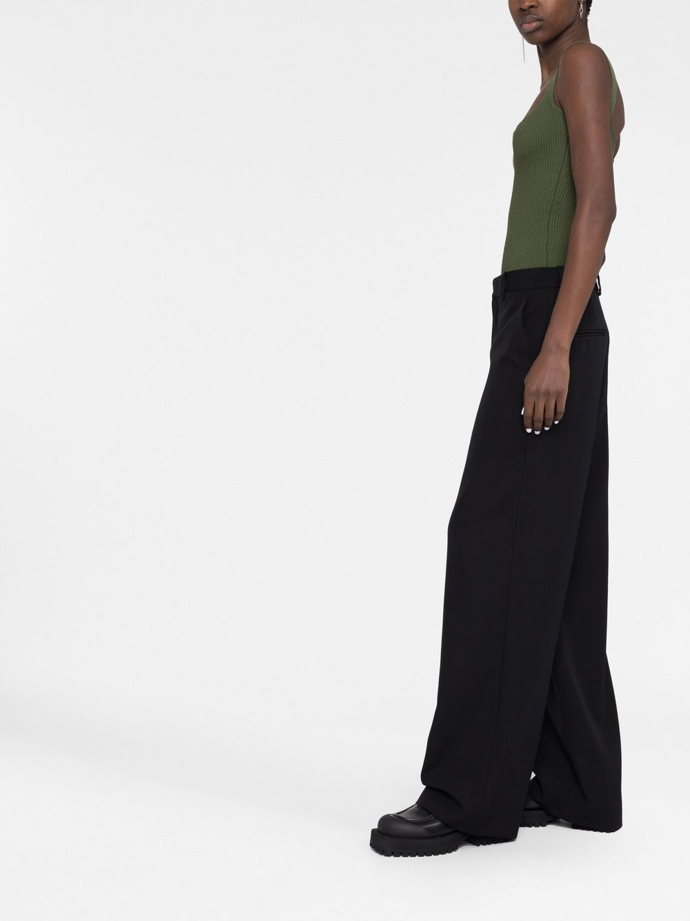 Mid-Rise Wide-Leg Trousers