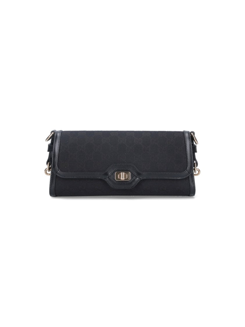 Small Shoulder Bag "Luce" In Gg Canvas With Leather Trim