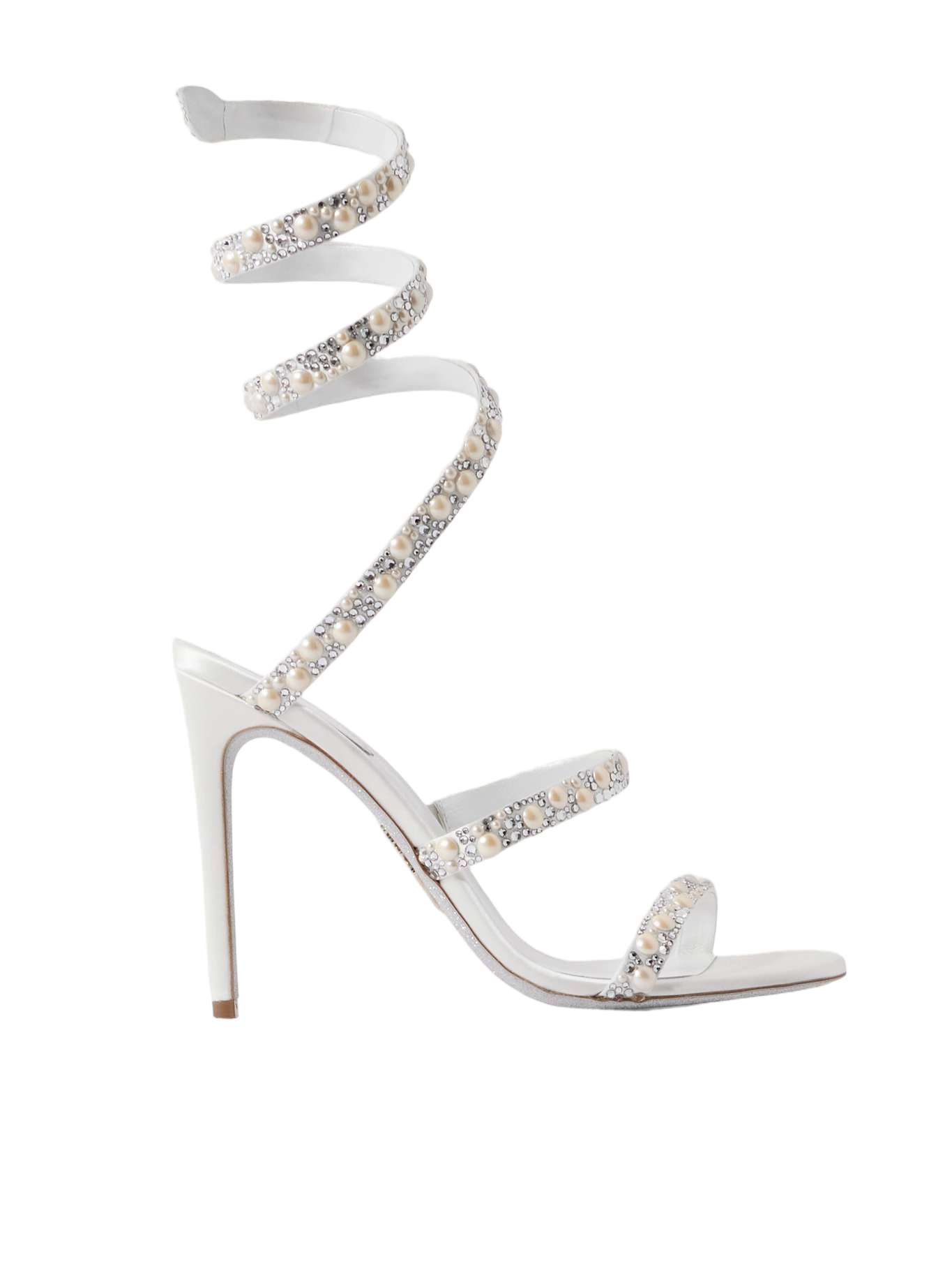 Chandelier Satin Sandals with Crystal