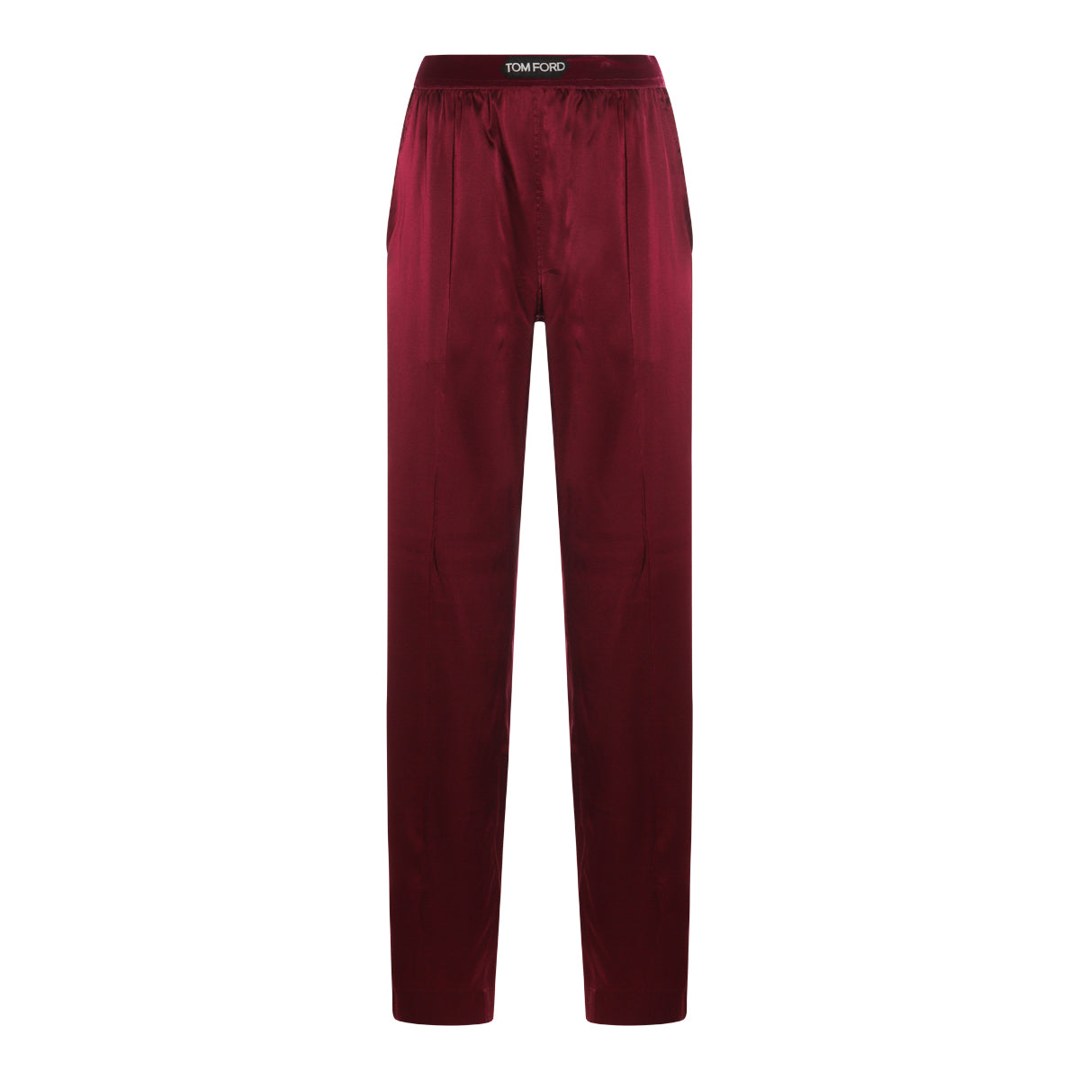 Dark Red Silk Pj Pants
