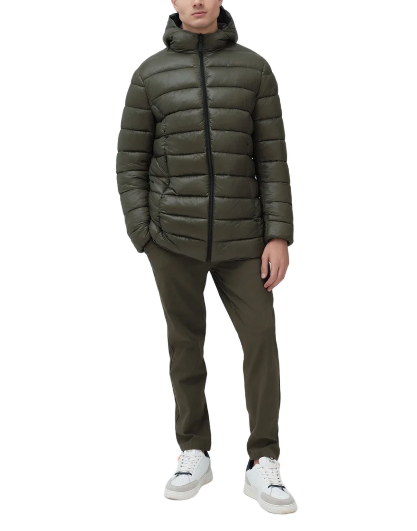 Reversible Stretch Nylon Parka Featuring Quilted