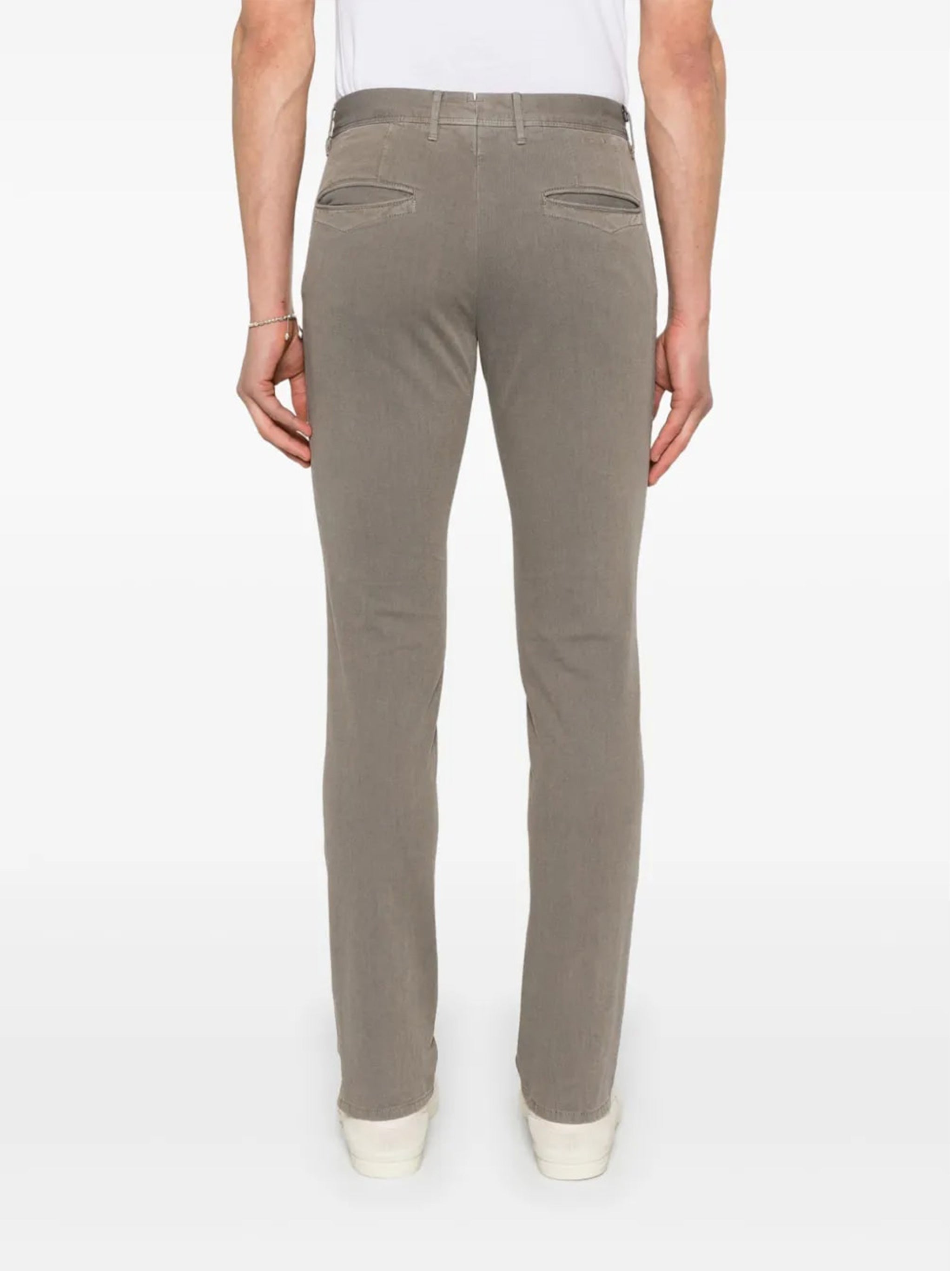 Taupe-Grey Slim Fit Straight Trousers